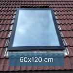 Vast dakraam voor schuin dak 60 x 120 cm, Driedubbel glas, HR+++, U-waarde: 0,9 W/m²K