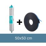 Installatie-pakket voor 1 x dakraam 50x50cm voor plat dak