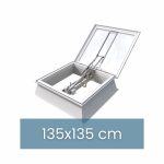 Lichtkoepel met rookafvoer 135 x 135 cm