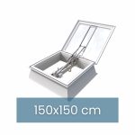 Lichtkoepel met rookafvoer 150 x 150 cm