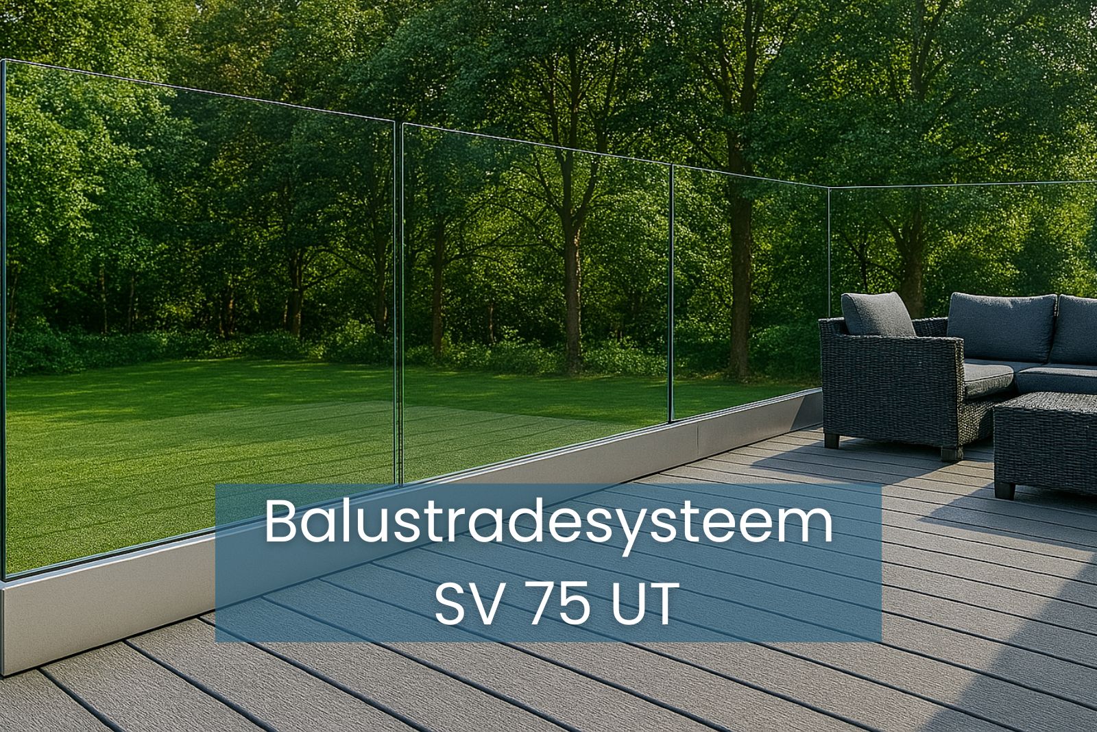 glazen-balustrade-bovenmontage-SV75-UT-verstelbare-beglazing-productafbeelding Glasbalustrade SV 75 UT met profiel voor op de vloer - Afbeelding 1