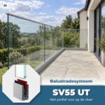 Glasbalustrade SV 55 UT met profiel voor op de vloer