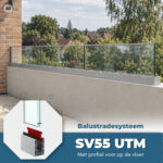 Glass balustrade SV 55 UTM with floor profile