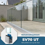 Glasbalustrade SV 70 UT met profiel voor op de vloer