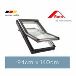 Roto Schuin dakvenster midden draaiend 94 x 140 cm Wit gelakt hout