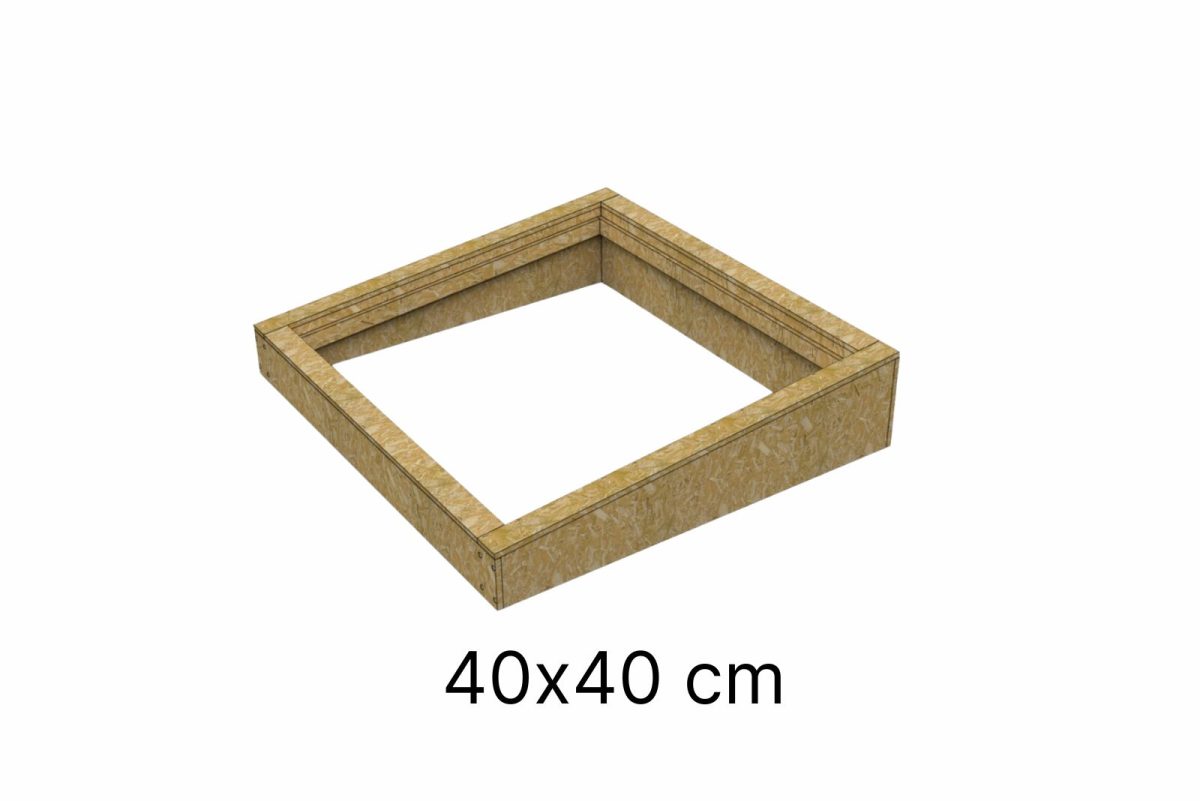 OSB geïsoleerde opstand 40 x 40 cm (voor plat dak) - Afbeelding 1