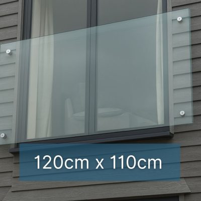 Juliet Balkon Systeem met Glas Adapters 120 x 110 cm