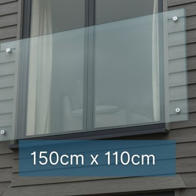 Juliet Balkon Systeem met Glas Adapters 150 x 110 cm