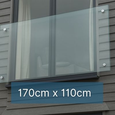 Juliet Balkon Systeem met Glas Adapters 170 x 110 cm