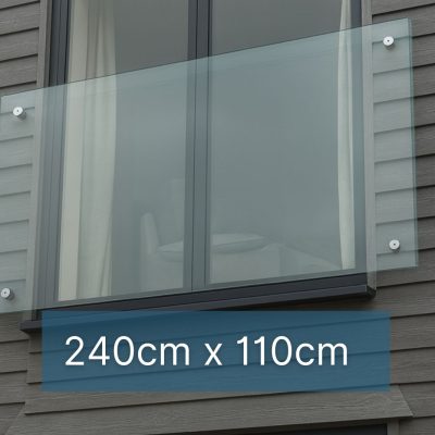 Juliet Balkon Systeem met Glas Adapters 240 x 110 cm