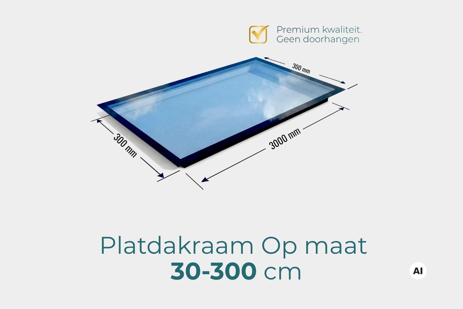 platdakraam-op-maat-30-300-cm-productphoto platdakraam op maat 30 tot 300 cm driedubbel glas frameloos dakraam